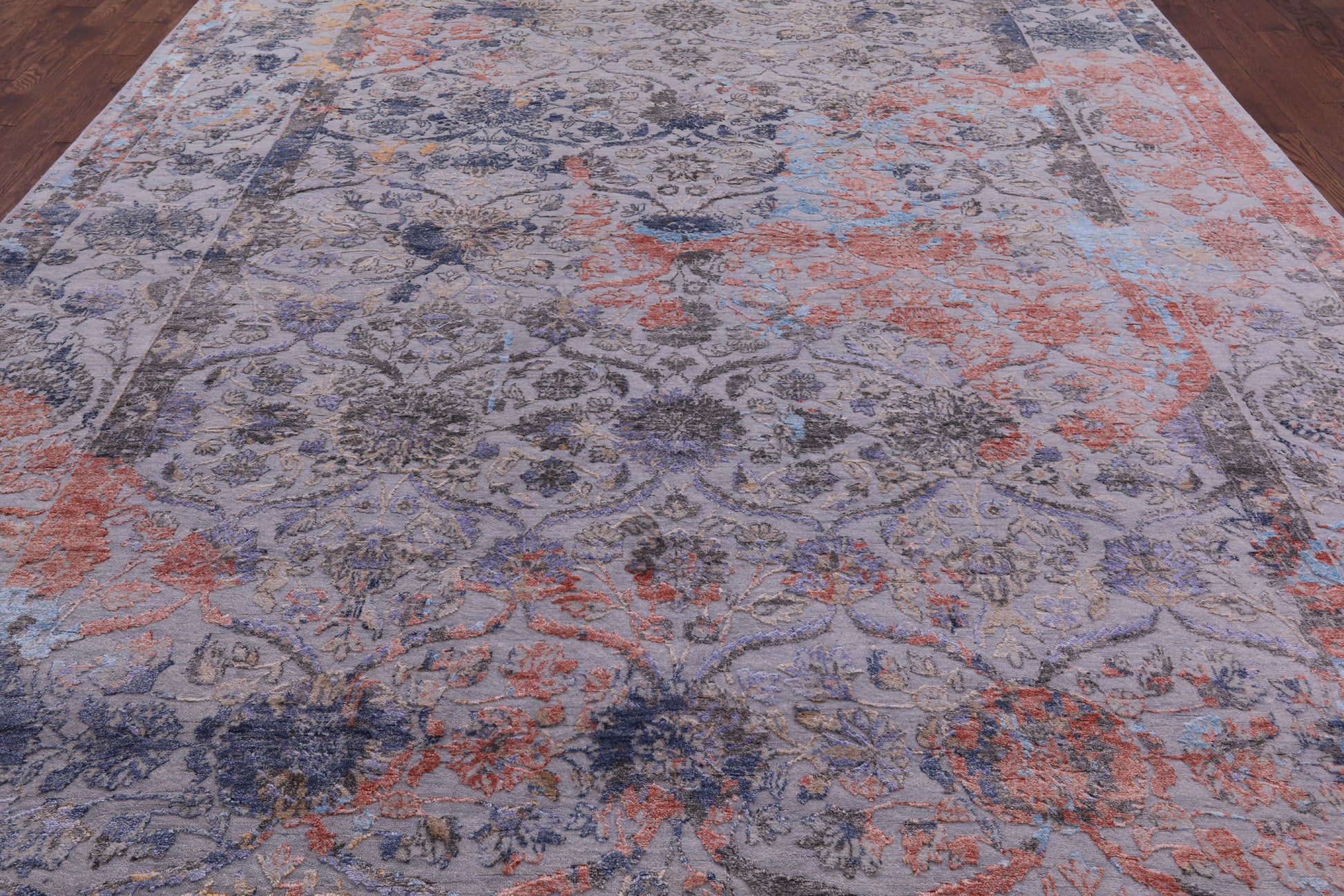 Modern Handmade Wool & Silk Rug - 10' 0" X 14' 1" - Golden Nile