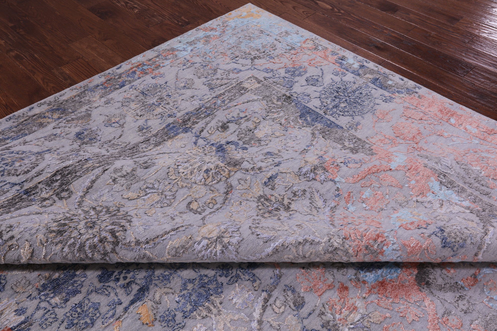 Modern Handmade Wool & Silk Rug - 10' 0" X 14' 1" - Golden Nile