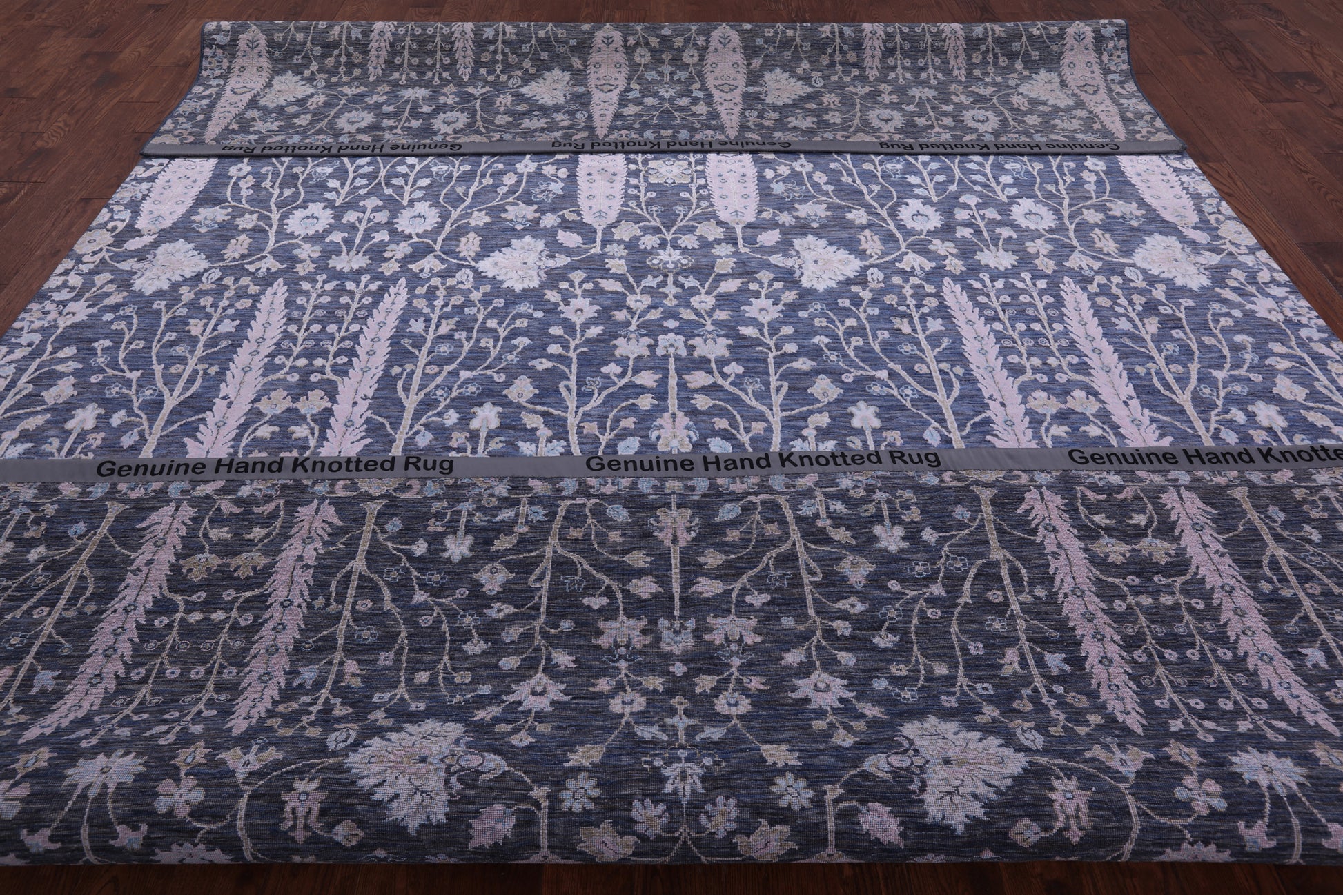 Grey Persian Ziegler Hand Knotted Wool & Silk Rug - 9' 10" X 14' 1" - Golden Nile