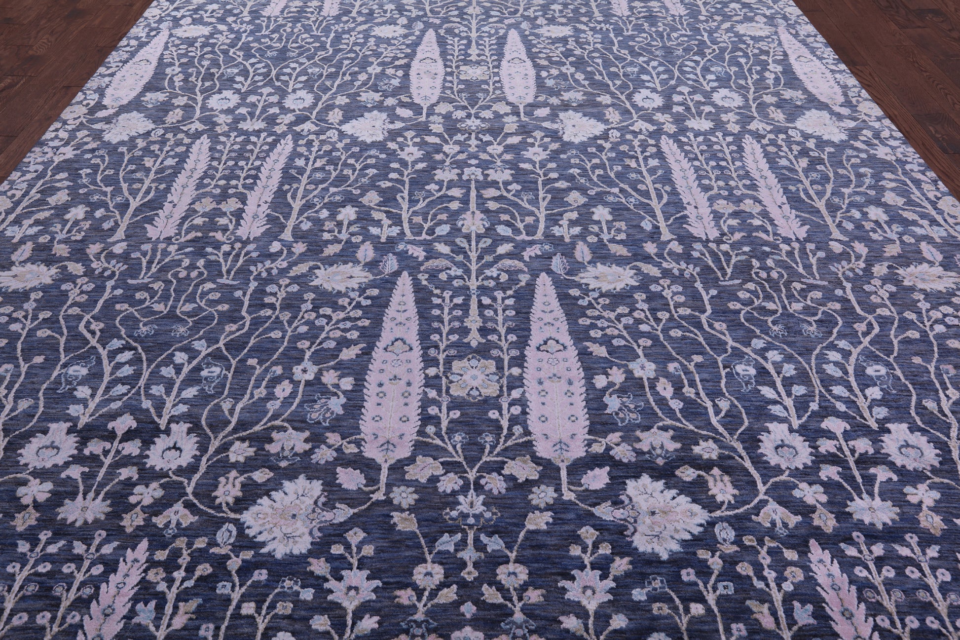 Grey Persian Ziegler Hand Knotted Wool & Silk Rug - 9' 10" X 14' 1" - Golden Nile