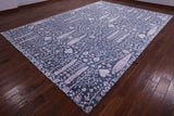 Grey Persian Ziegler Hand Knotted Wool & Silk Rug - 9' 10" X 14' 1" - Golden Nile