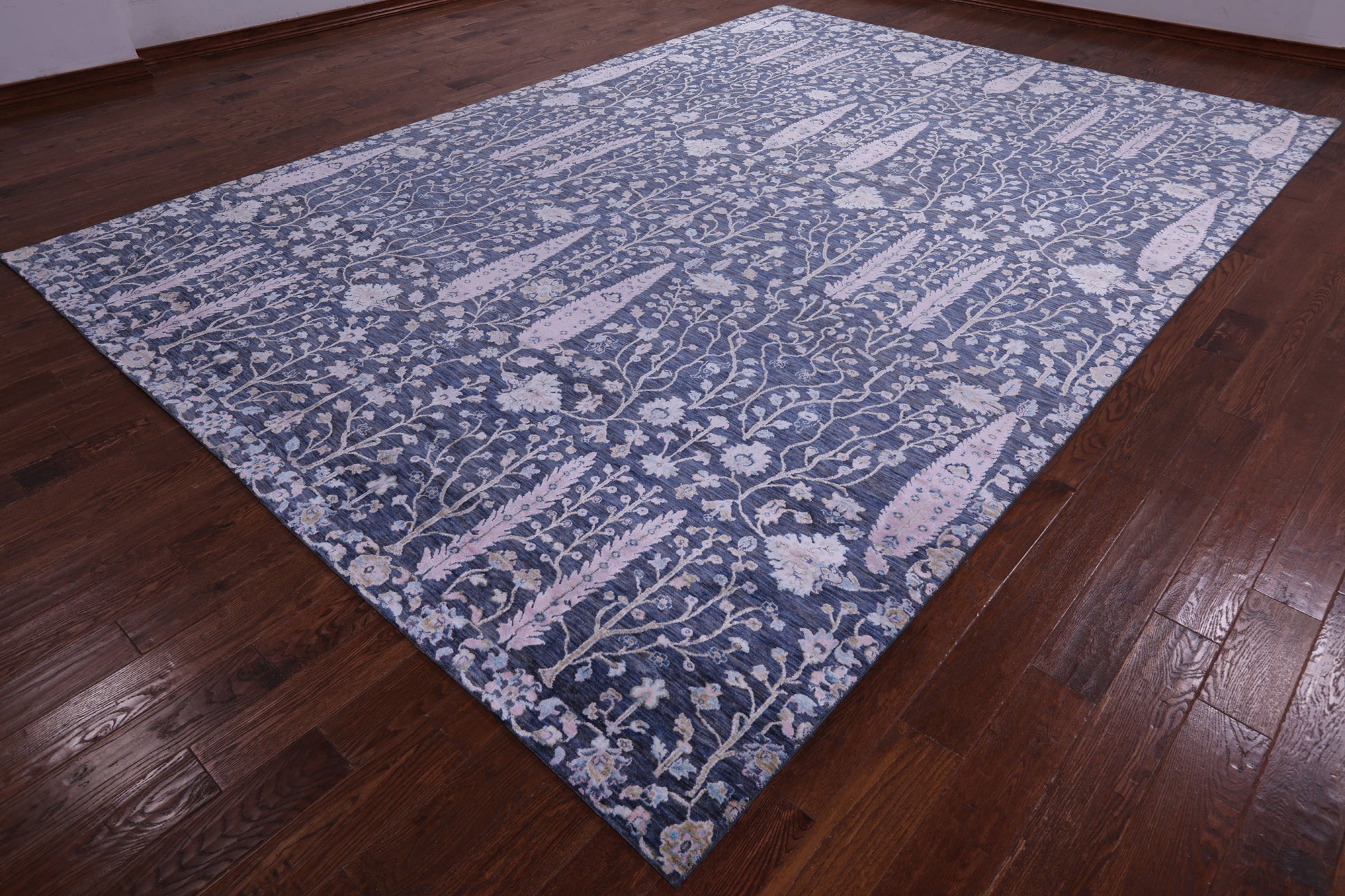 Grey Persian Ziegler Hand Knotted Wool & Silk Rug - 9' 10" X 14' 1" - Golden Nile