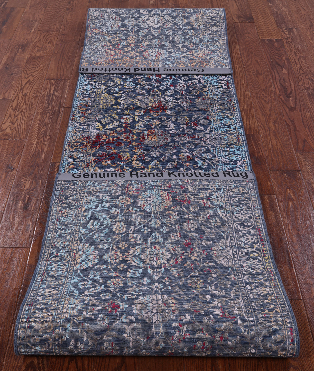 Persian Hand Knotted Wool & Silk Runner Rug - 2' 7" X 12' 5" - Golden Nile