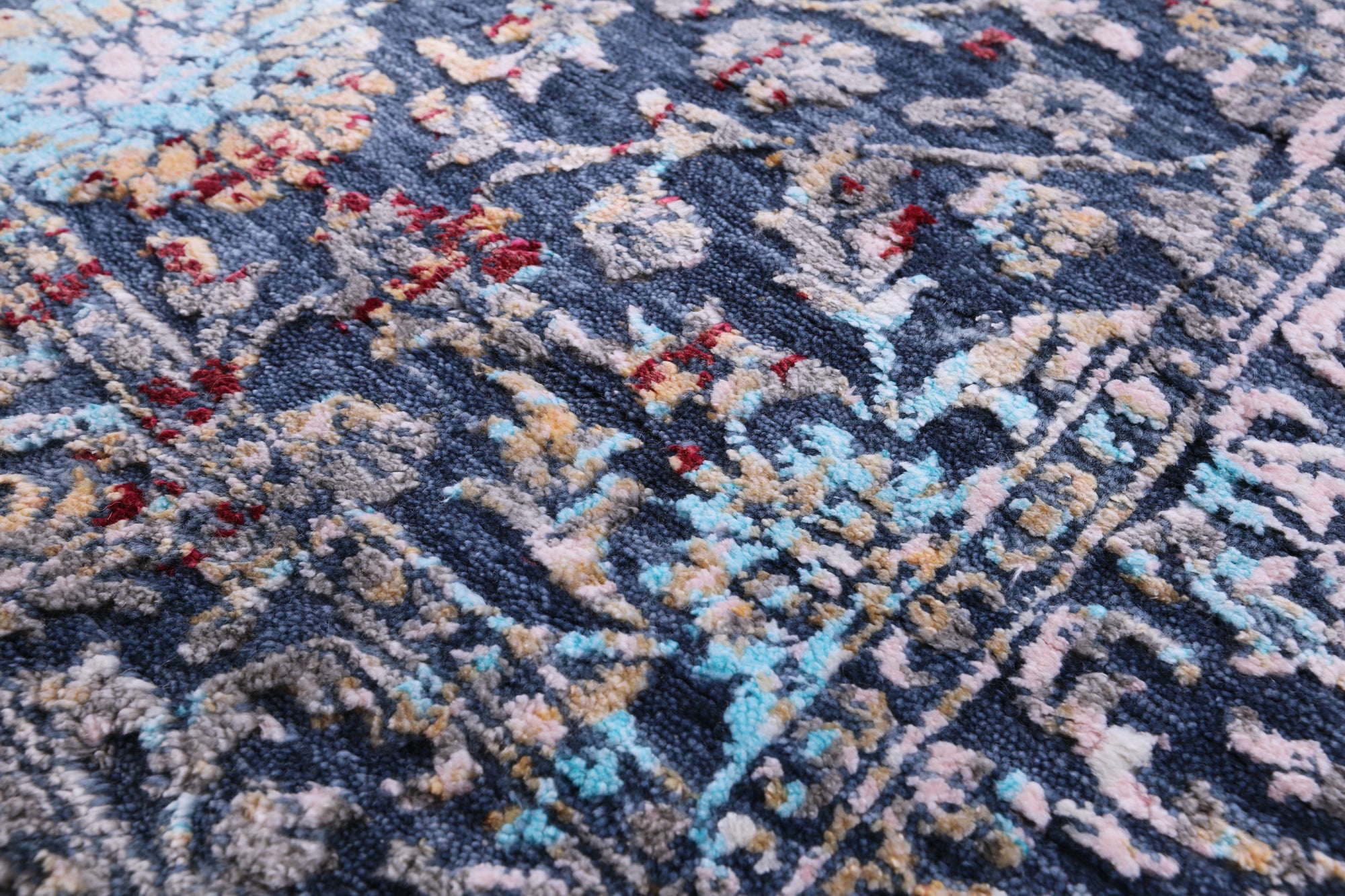 Persian Hand Knotted Wool & Silk Runner Rug - 2' 7" X 12' 5" - Golden Nile