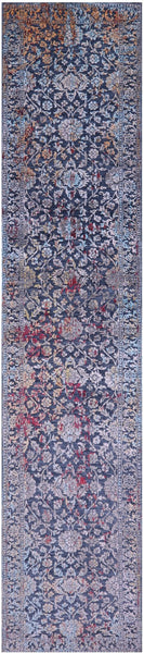 Persian Hand Knotted Wool & Silk Runner Rug - 2' 7" X 12' 5" - Golden Nile