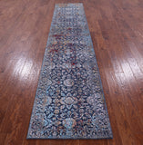 Persian Hand Knotted Wool & Silk Runner Rug - 2' 7" X 12' 5" - Golden Nile