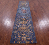 Persian Hand Knotted Wool & Silk Runner Rug - 2' 6" X 12' 0" - Golden Nile