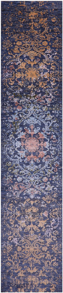 Persian Hand Knotted Wool & Silk Runner Rug - 2' 6" X 12' 0" - Golden Nile