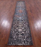 Persian Hand Knotted Wool & Silk Runner Rug - 2' 5" X 14' 0" - Golden Nile
