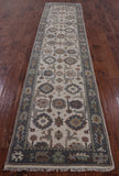 Ivory Turkish Oushak Hand Knotted Wool Runner Rug - 2' 6" X 11' 9" - Golden Nile