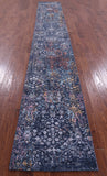 Contemporary Handmade Wool & Silk Runner Rug - 2' 6" X 17' 10" - Golden Nile