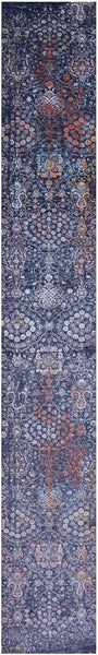 Contemporary Handmade Wool & Silk Runner Rug - 2' 6" X 17' 11" - Golden Nile