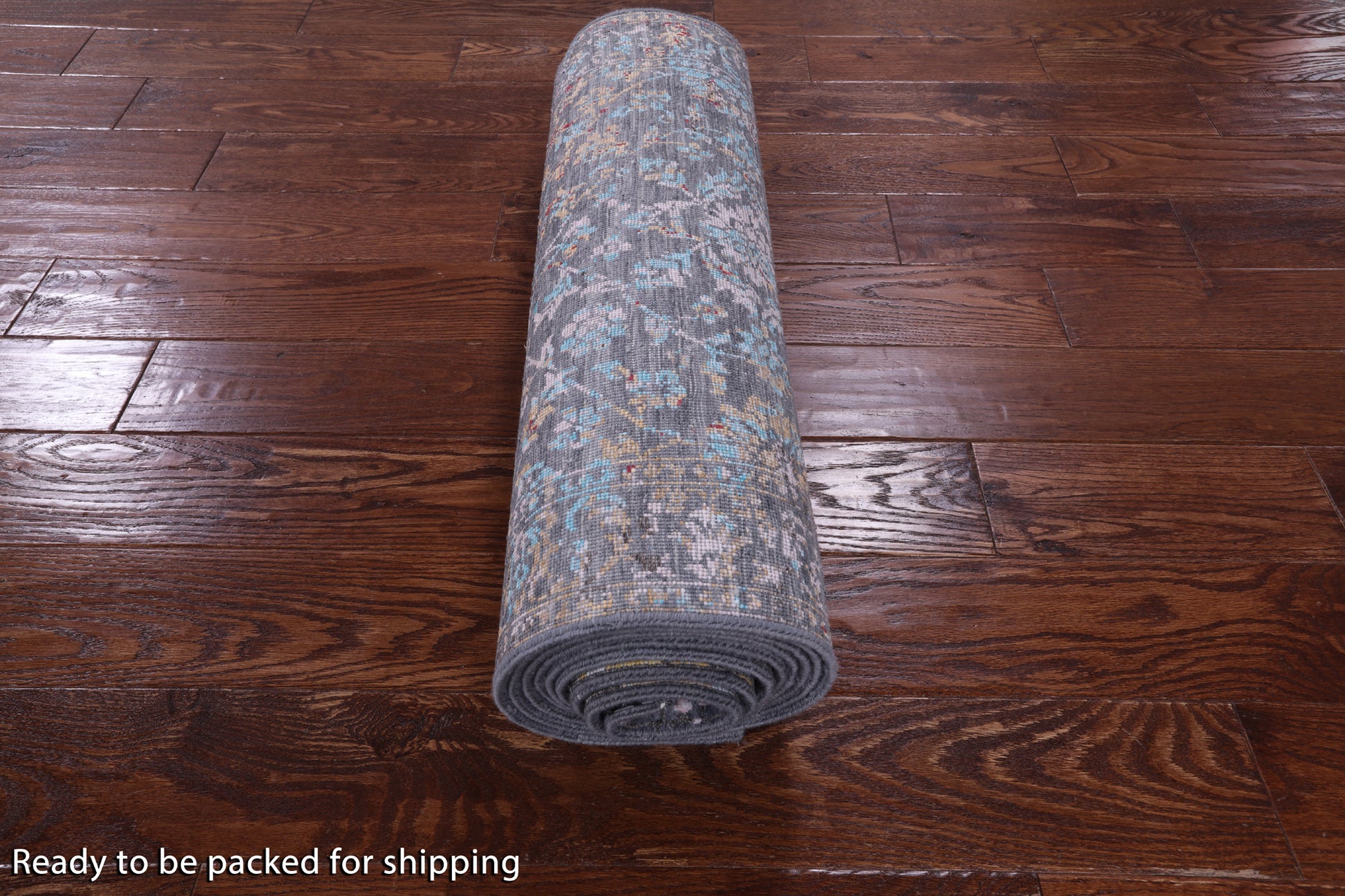 Modern Hand Knotted Wool & Silk Runner Rug - 2' 7" X 12' 4" - Golden Nile