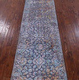 Persian Hand Knotted Wool & Silk Runner Rug - 2' 6" X 12' 4" - Golden Nile