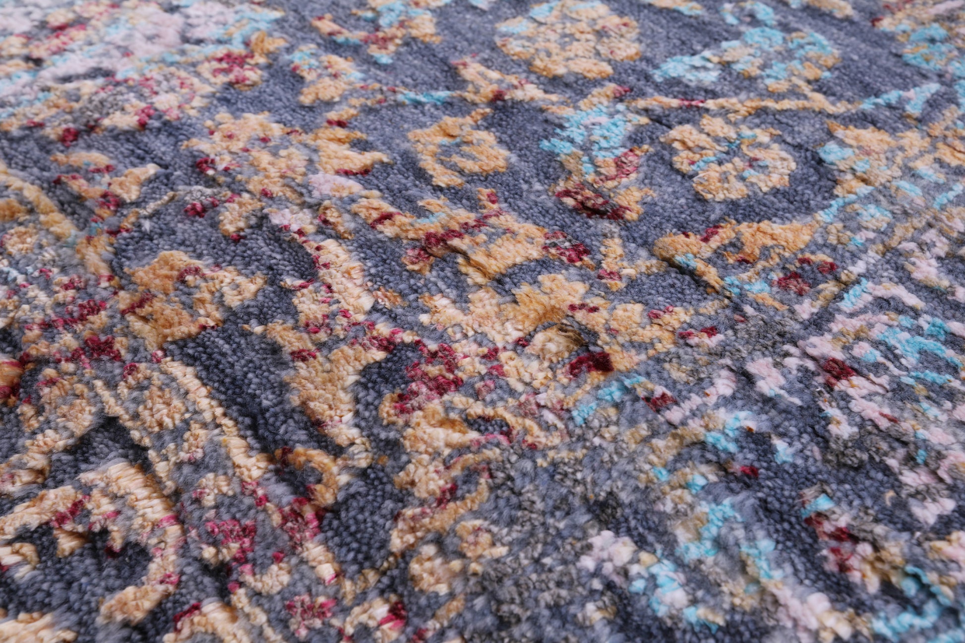 Persian Hand Knotted Wool & Silk Runner Rug - 2' 6" X 12' 4" - Golden Nile