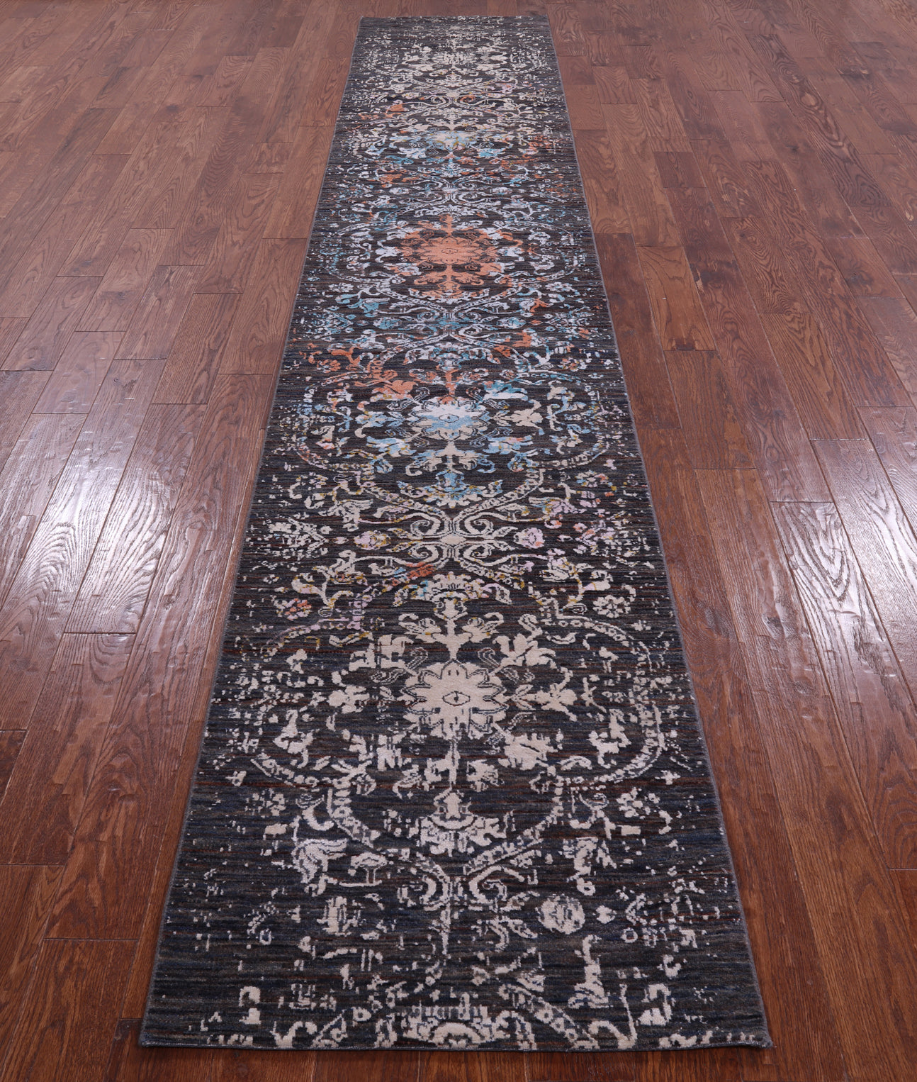 Persian Handmade Wool & Silk Runner Rug - 2' 6" X 14' 0" - Golden Nile