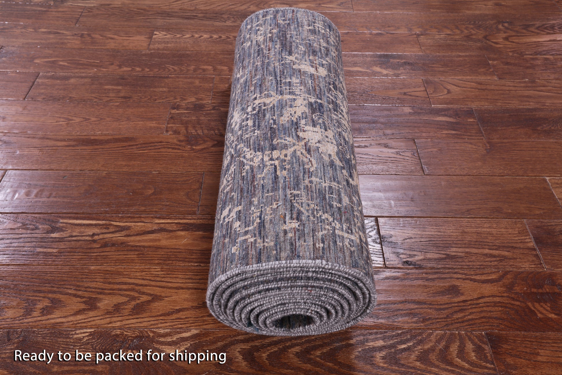 Contemporary Handmade Wool & Silk Runner Rug - 2' 6" X 14' 4" - Golden Nile