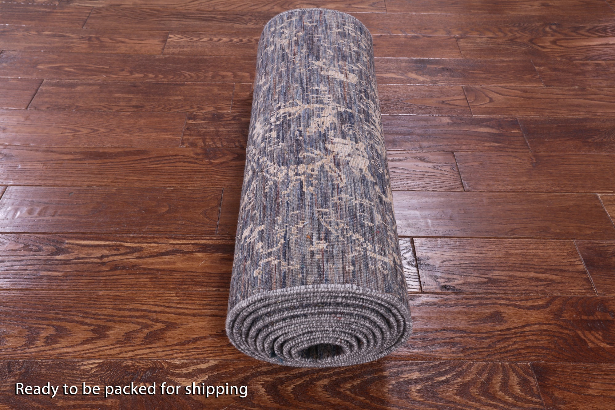 Contemporary Handmade Wool & Silk Runner Rug - 2' 6" X 14' 4" - Golden Nile