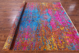 Contemporary Hand Knotted Wool & Silk Rug - 7' 10" X 9' 8" - Golden Nile