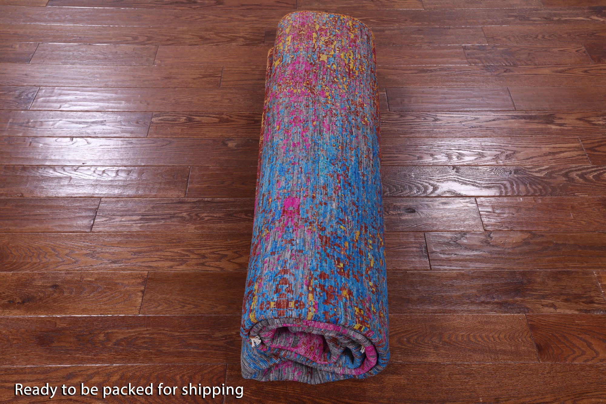Contemporary Hand Knotted Wool & Silk Rug - 7' 10" X 9' 8" - Golden Nile