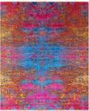 Contemporary Hand Knotted Wool & Silk Rug - 7' 10" X 9' 8" - Golden Nile