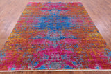 Contemporary Hand Knotted Wool & Silk Rug - 7' 10" X 9' 8" - Golden Nile