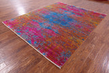 Contemporary Hand Knotted Wool & Silk Rug - 7' 10" X 9' 8" - Golden Nile