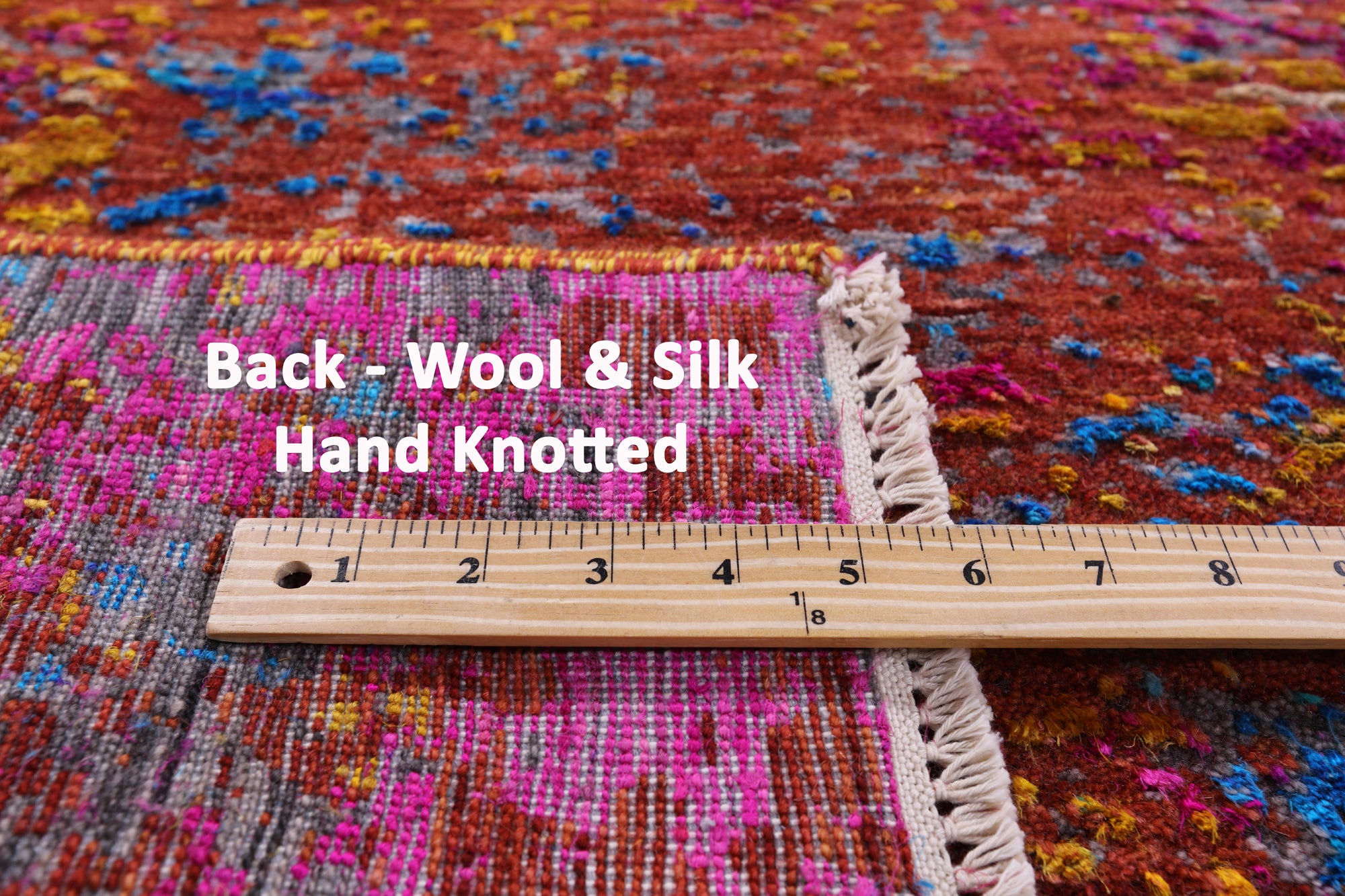 Contemporary Hand Knotted Wool & Silk Rug - 7' 10" X 9' 8" - Golden Nile