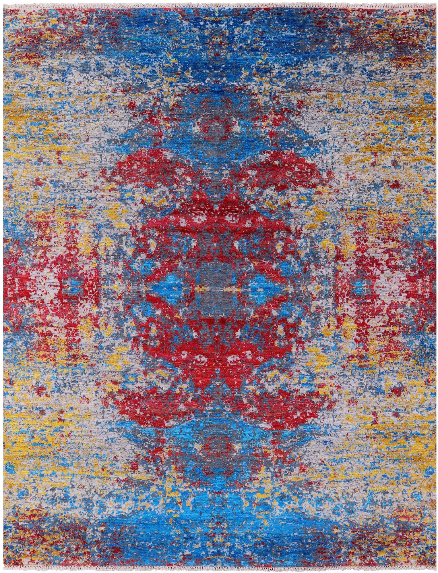 Contemporary Hand Knotted Wool & Silk Rug - 8' 1" X 10' 2" - Golden Nile