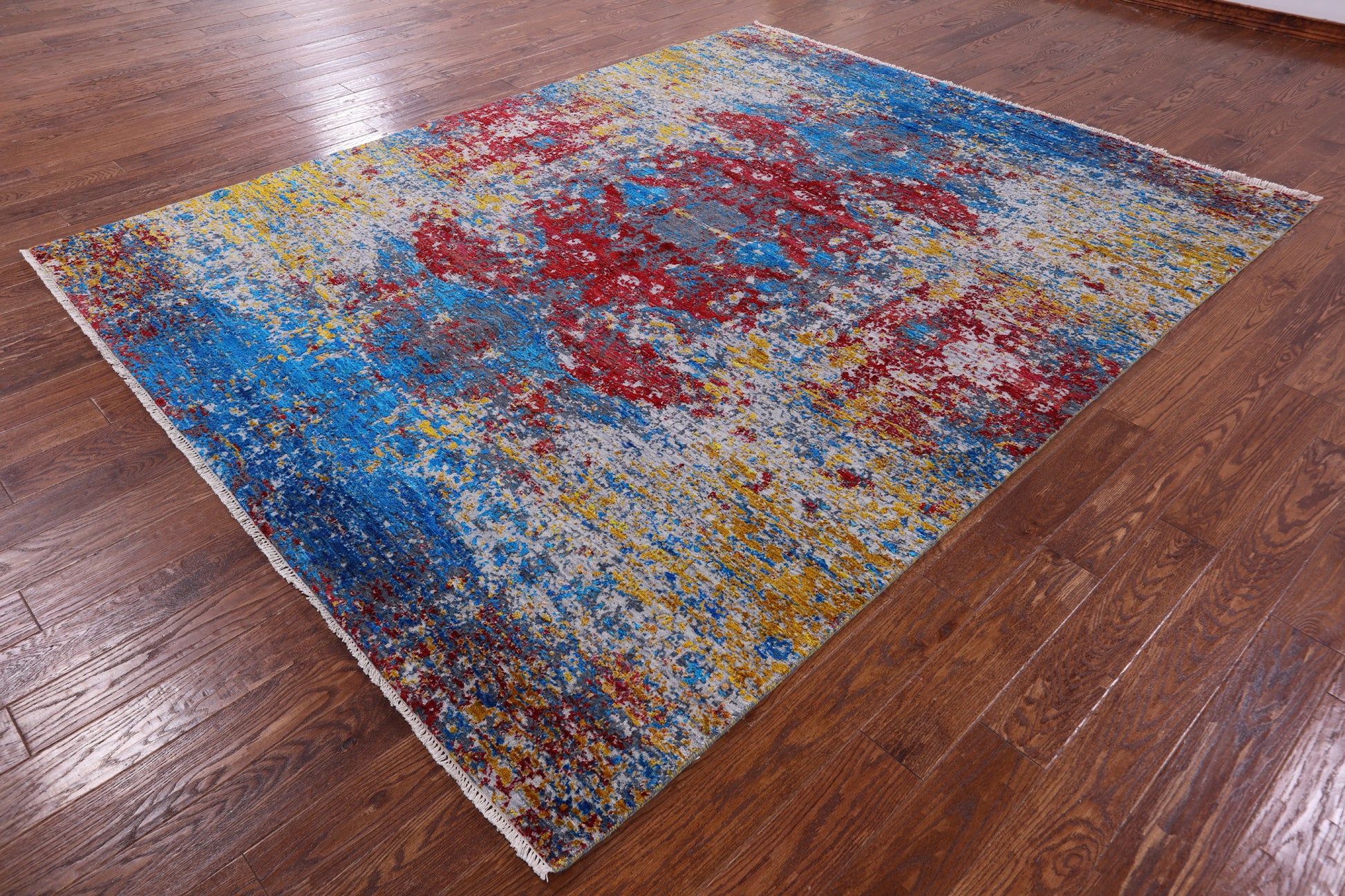 Contemporary Hand Knotted Wool & Silk Rug - 8' 1" X 10' 2" - Golden Nile