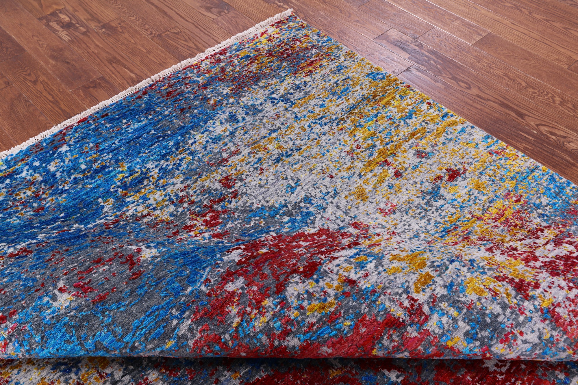 Contemporary Hand Knotted Wool & Silk Rug - 8' 1" X 10' 2" - Golden Nile