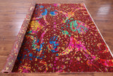 Brown Sickle Leaf Design Persian Hand Knotted Wool & Silk Rug - 7' 10" X 10' 1" - Golden Nile