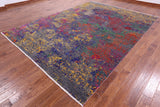 Contemporary Handmade Wool & Silk Rug - 8' 9" X 11' 11" - Golden Nile