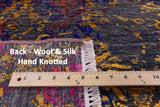 Contemporary Handmade Wool & Silk Rug - 8' 9" X 11' 11" - Golden Nile