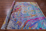 Abstract Contemporary Hand Knotted Wool & Silk Rug - 7' 11" X 10' 3" - Golden Nile
