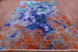 Abstract Contemporary Handmade Wool & Silk Rug - 9' 1" X 12' 0" - Golden Nile
