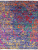 Contemporary Hand Knotted Wool & Silk Rug - 7' 1" X 10' 2" - Golden Nile