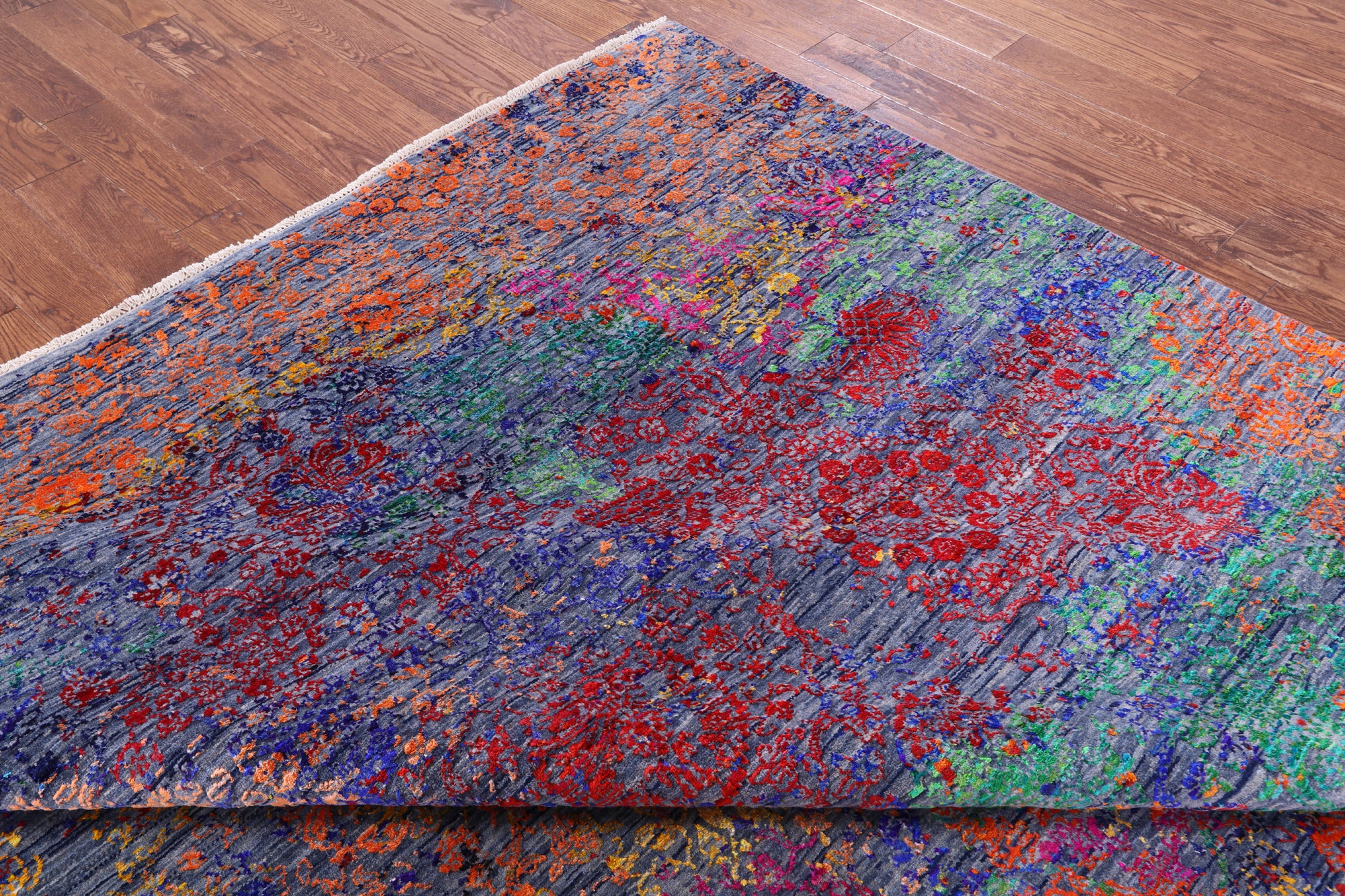 Contemporary Hand Knotted Wool & Silk Rug - 7' 1" X 10' 2" - Golden Nile