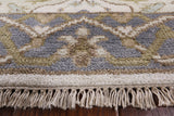 Ivory Turkish Oushak Hand Knotted Wool Runner Rug - 2' 8" X 12' 1" - Golden Nile