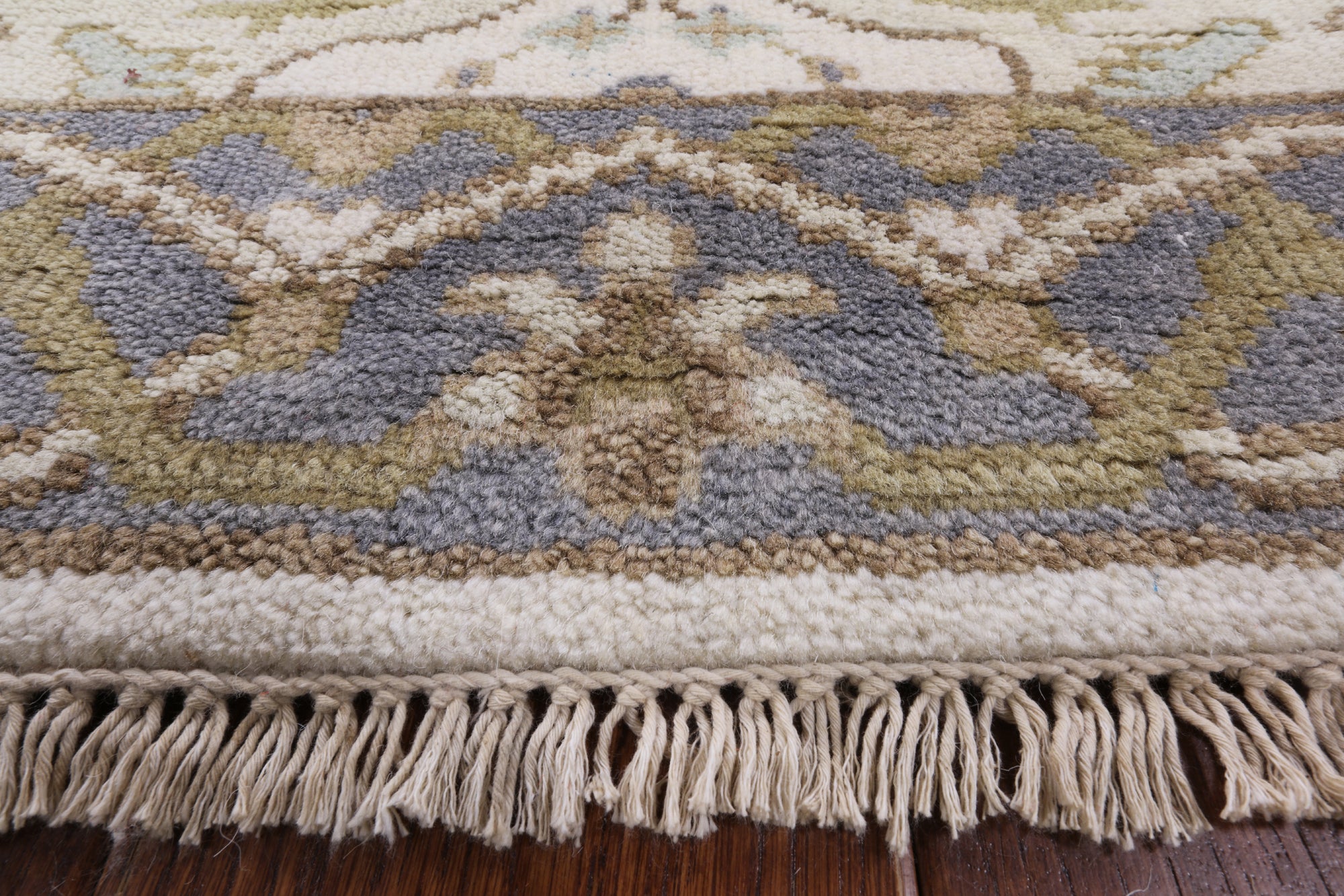 Ivory Turkish Oushak Hand Knotted Wool Runner Rug - 2' 8" X 12' 1" - Golden Nile