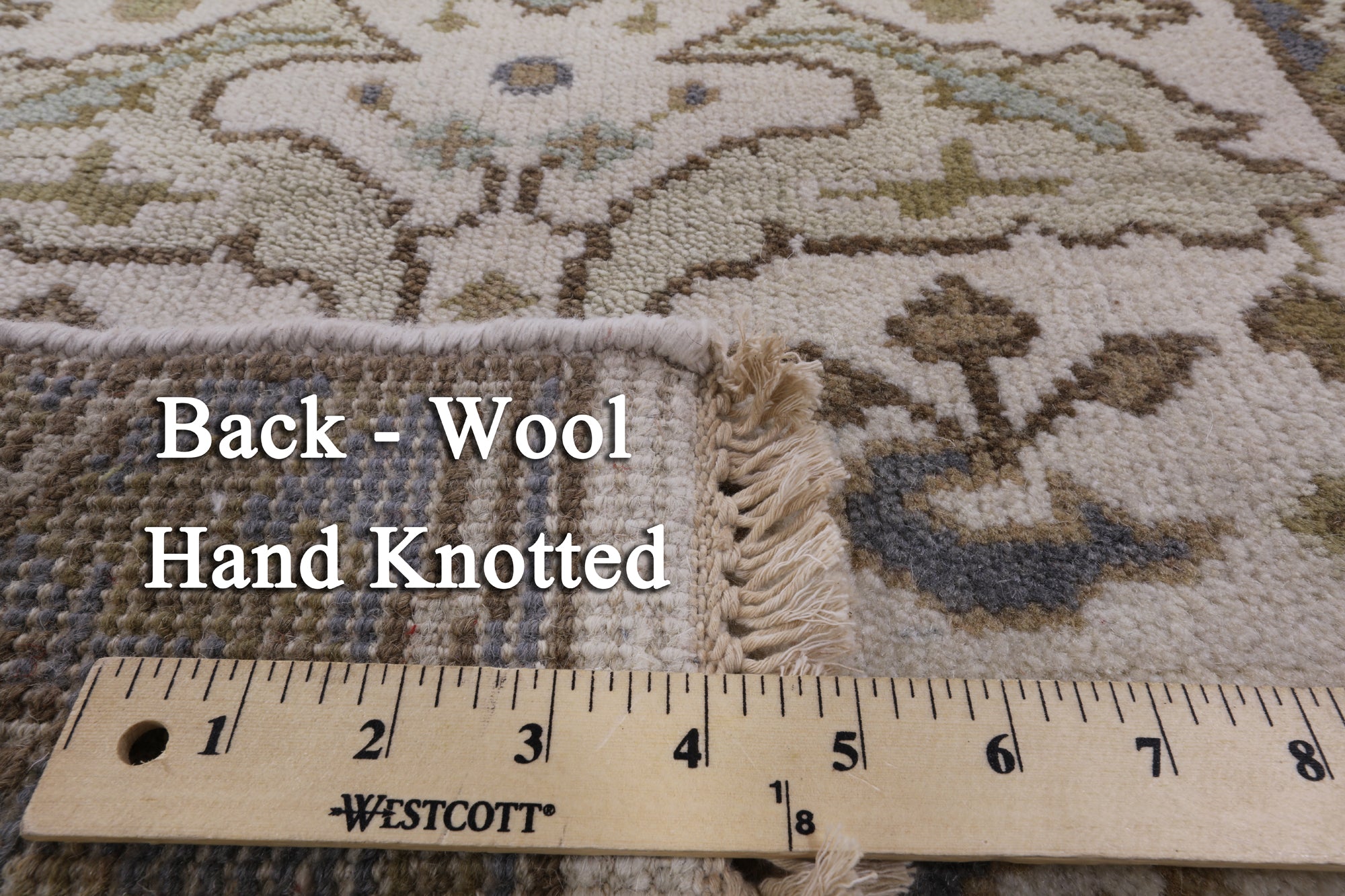 Ivory Turkish Oushak Hand Knotted Wool Runner Rug - 2' 8" X 12' 1" - Golden Nile