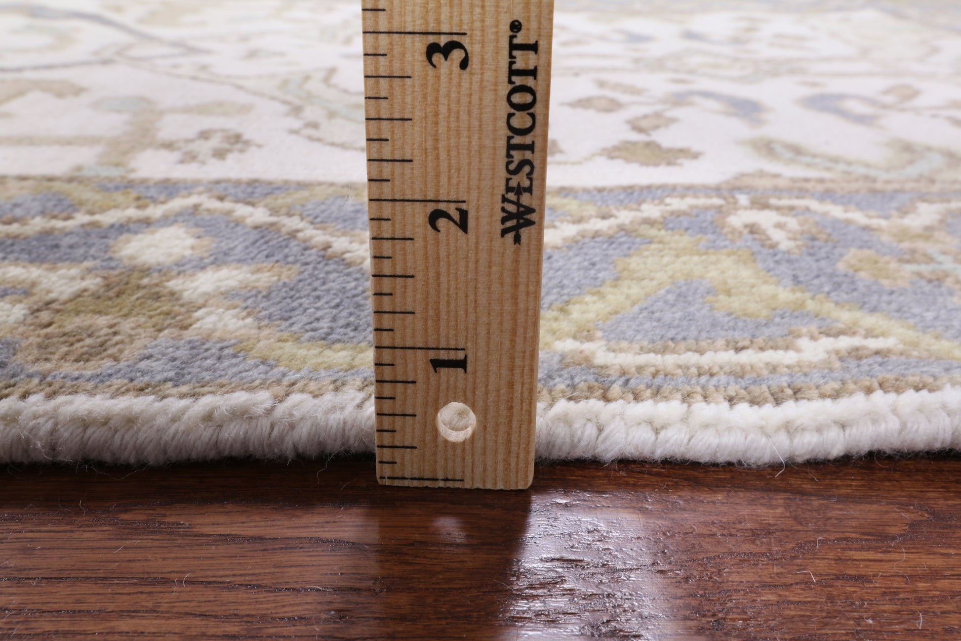 Ivory Turkish Oushak Hand Knotted Wool Runner Rug - 2' 8" X 12' 1" - Golden Nile