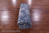 Blue Contemporary Hand Knotted Wool Rug - 6' 0" X 11' 10" - Golden Nile