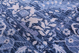 Blue Contemporary Hand Knotted Wool Rug - 6' 0" X 11' 10" - Golden Nile
