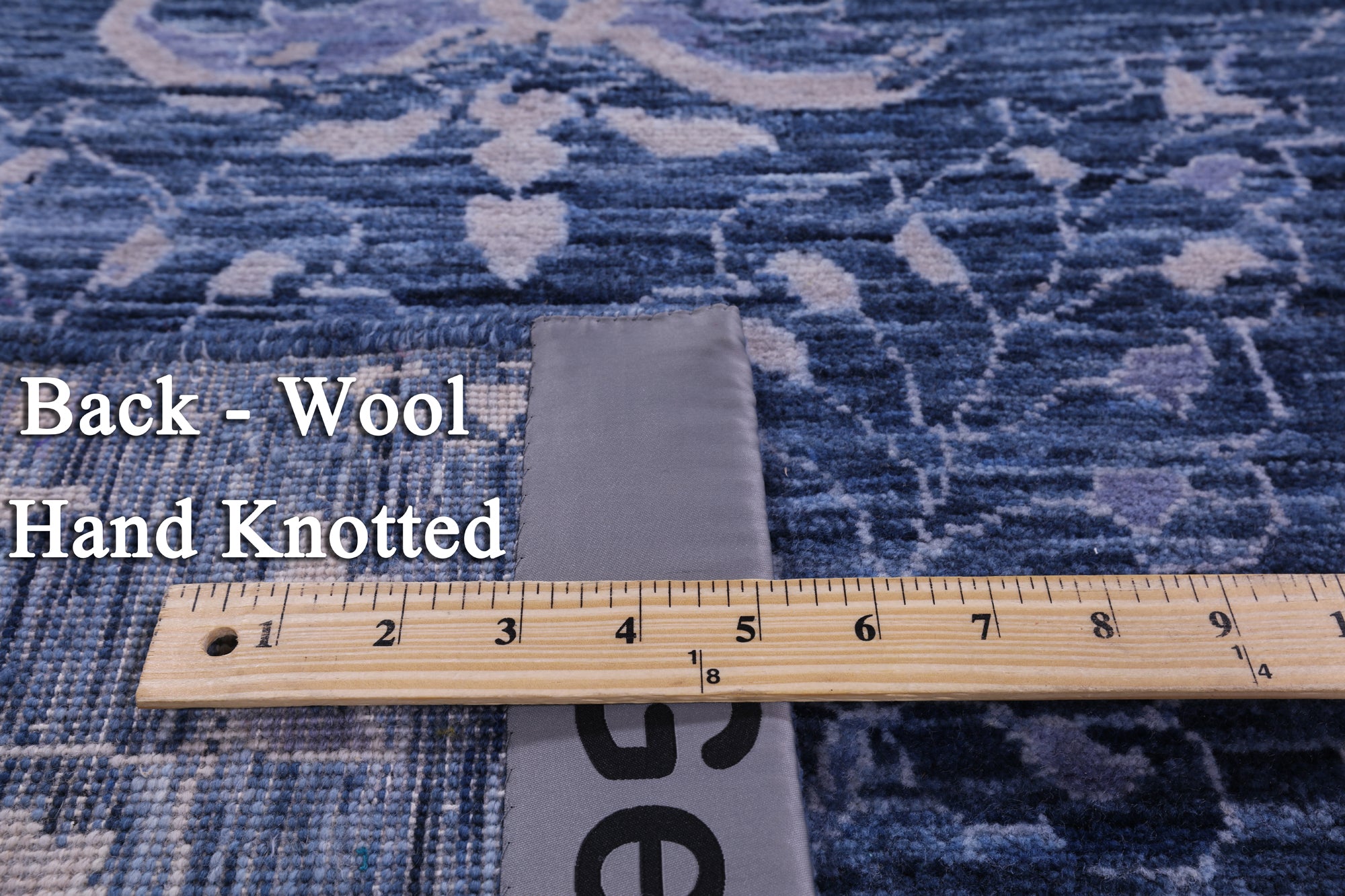 Blue Contemporary Hand Knotted Wool Rug - 6' 0" X 11' 10" - Golden Nile