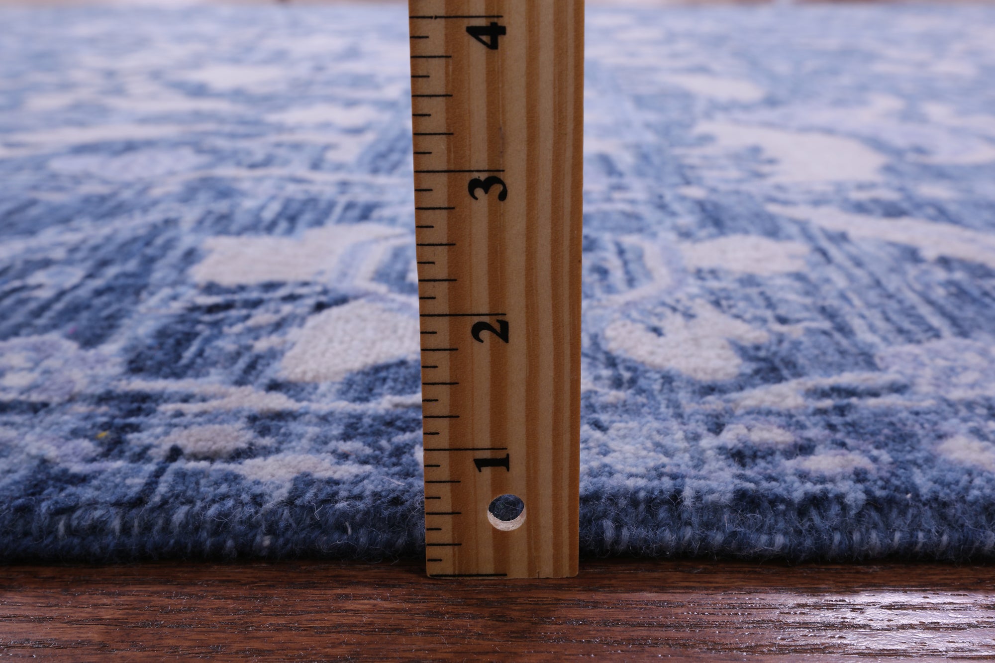 Blue Contemporary Hand Knotted Wool Rug - 6' 0" X 11' 10" - Golden Nile