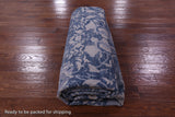 Blue Square Modern Hand Knotted Wool Rug - 9' 10" X 9' 11" - Golden Nile