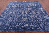 Blue Square Modern Hand Knotted Wool Rug - 9' 10" X 9' 11" - Golden Nile