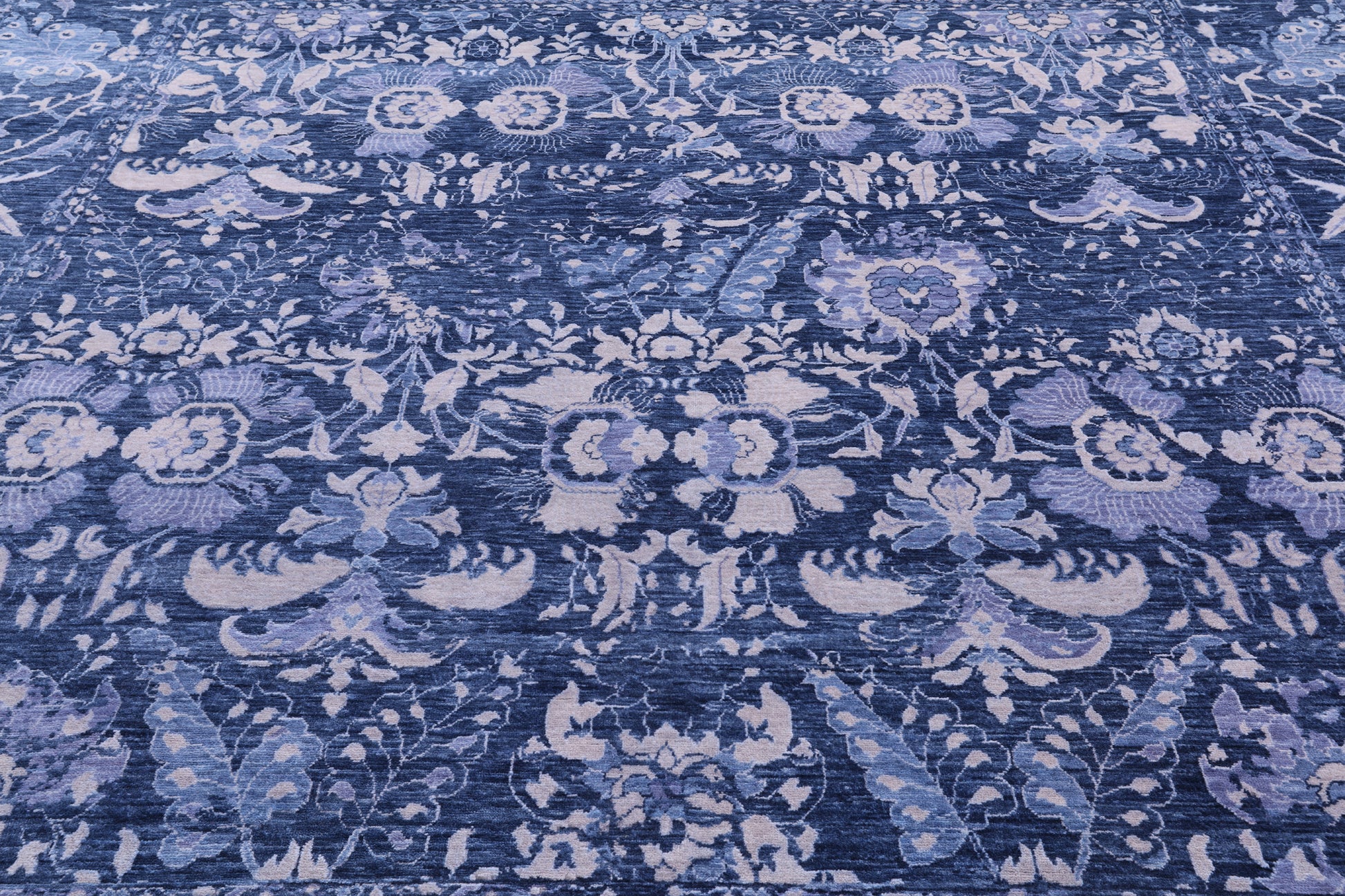 Blue Square Modern Hand Knotted Wool Rug - 9' 10" X 9' 11" - Golden Nile