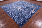Blue Square Modern Hand Knotted Wool Rug - 9' 10" X 9' 11" - Golden Nile